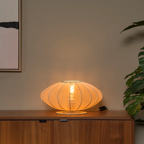 Lucide CORINA - Table lamp - Ø 40 cm - 1xE27 - Cream - atmosphere 1